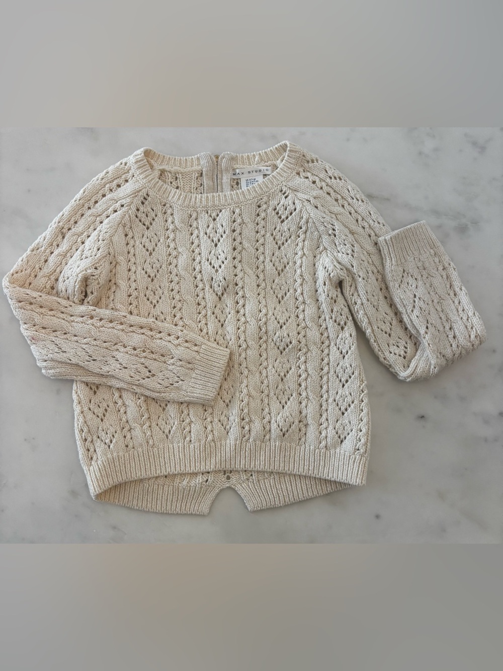 Girls Max Studio Ivory Knit Pullover Sweater 5/6
